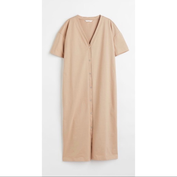 Button front T shirt midi dress - Picture 1 of 1